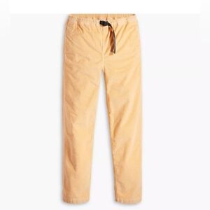 Levi’s Quick Release Corduroy Mid Rise Yellow Loose Tapered Pants Sz XS NWT